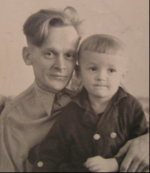 Николай Иванович Меньшиков с сыном. 17.01.1964.