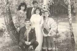 Свадьба с Олегом Журавлевым (слева направо6 Лиля Архипова, Максим Колесников, Олег), 01.06.1990 г.